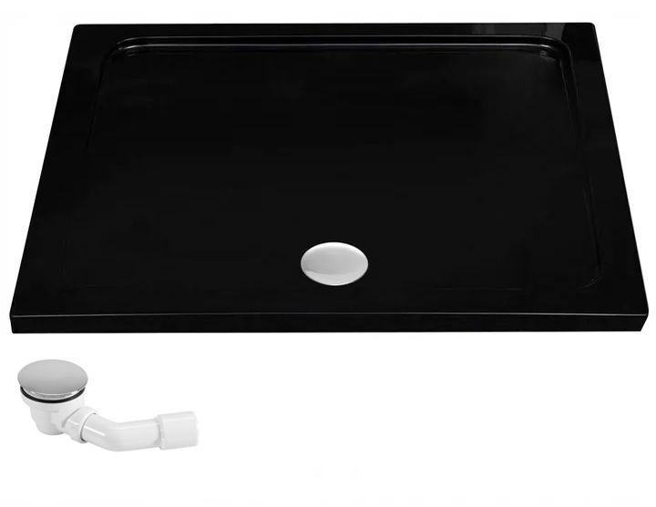 Cabina de dus Fargo cu cadita neagra 100x80 negru mat [7]