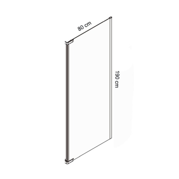 Cabina de dus Mediterraneo, Catania 100x80, cu usa batanta si perete lateral fix [3]