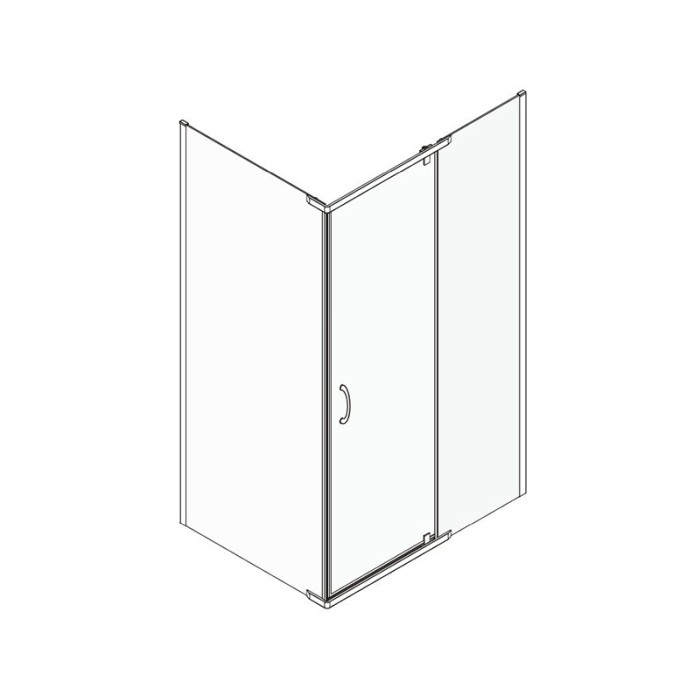 Cabina de dus Mediterraneo, Catania 100x80, cu usa batanta si perete lateral fix [4]