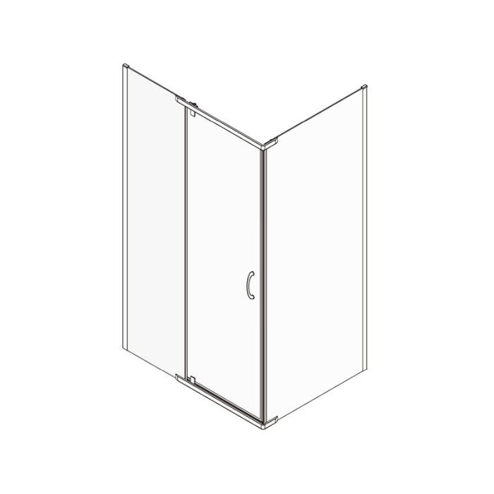 Cabina de dus Mediterraneo, Catania 100x80, cu usa batanta si perete lateral fix [5]