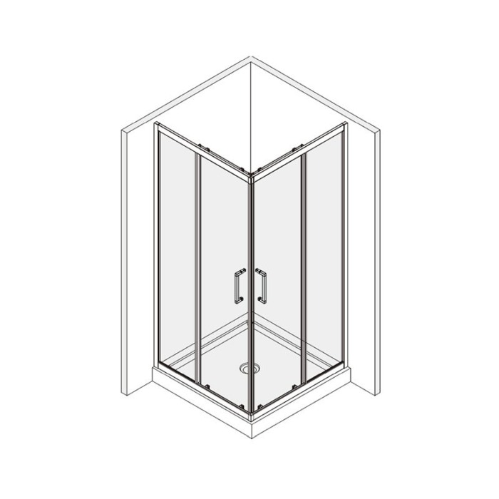 Cabina de dus Mediterraneo, Hector N, patrata 80 x 80 cm, crom [2]