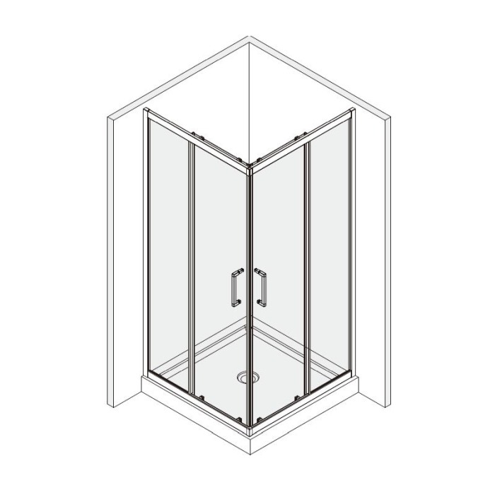 Cabina de dus, Mediterraneo, Hector, patrata, 90x90 cm, inaltimea 200 cm, crom [4]