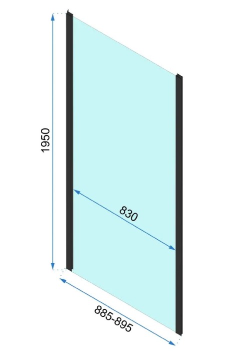 Cabina de dus patrata cu usa batanta si 2 pereti ficsi Rea Rapid Swing 90x90 negru [7]