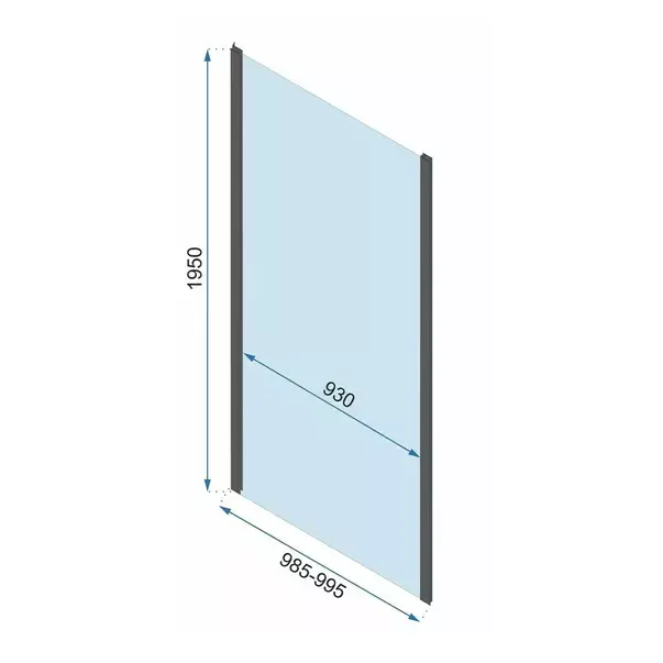 Cabina de dus patrata cu usa pivotanta Rea Rapid Swing 100x100 negru [8]