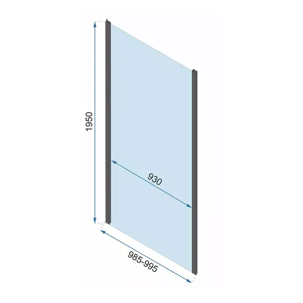 Cabina de dus patrata cu usa pliabila Rea Rapid Fold 100x100 negru [8]
