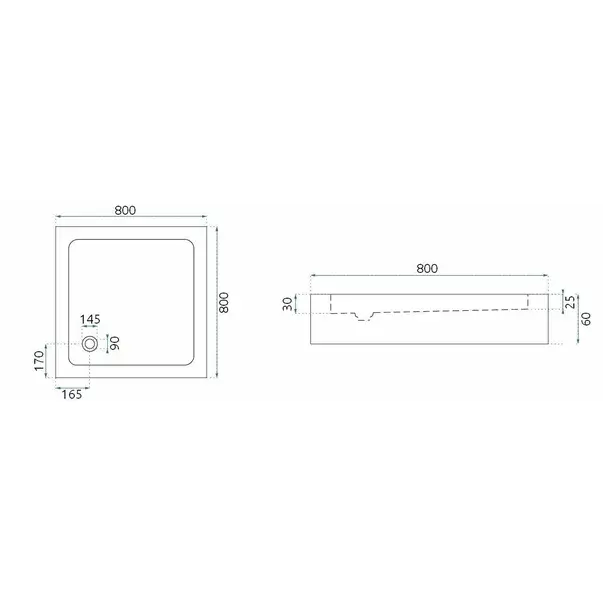 Cabina de dus patrata cu usi glisante auriu periat Rea City 80x80 cm si cadita alba [8]