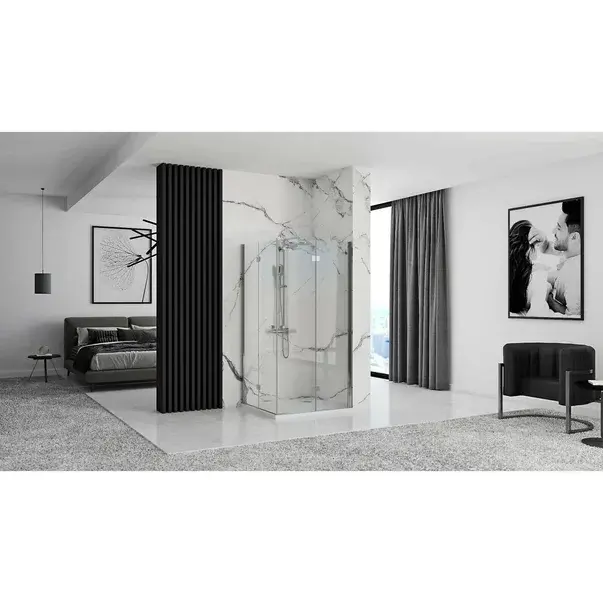 Cabina de dus patrata cu usi pliabile Rea Fold N2 modulara 120x120 crom [7]
