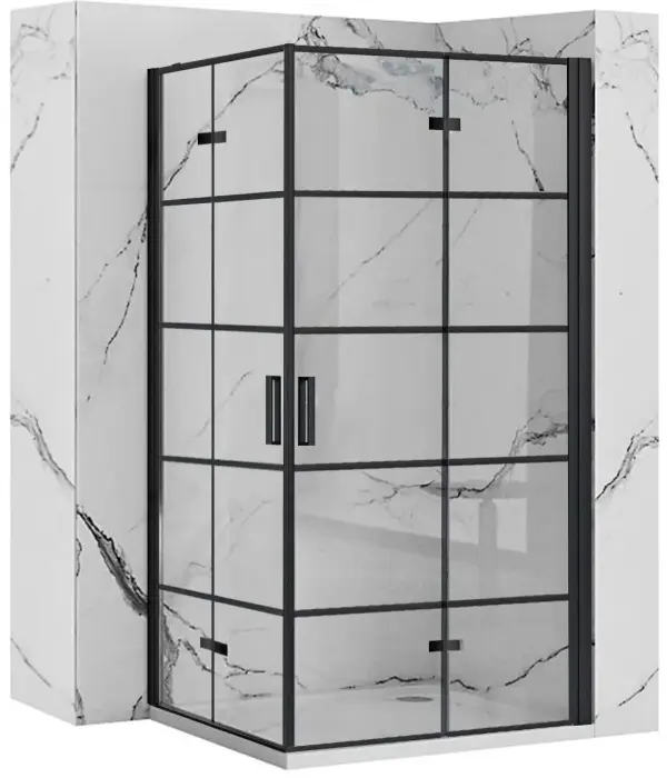 Cabina de dus patrata cu usi pliabile Rea Molier 100x100 negru [1]