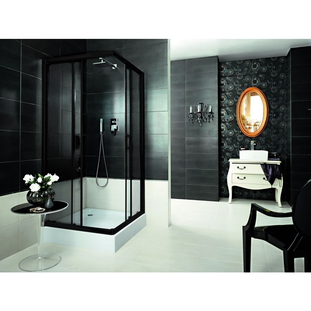 Cabina de dus patrata Deante Funkia cu usi culisante 90x90cm finisaj negru [2]