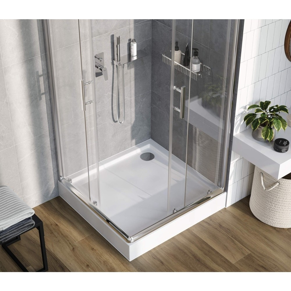 Cabina de dus patrata Deante Jasmin Plus cu usi culisante 80x80cm finisaj crom [3]
