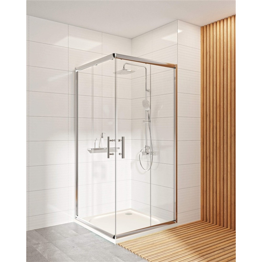 Cabina de dus patrata Deante Jasmin Plus cu usi culisante 80x80cm finisaj crom [2]