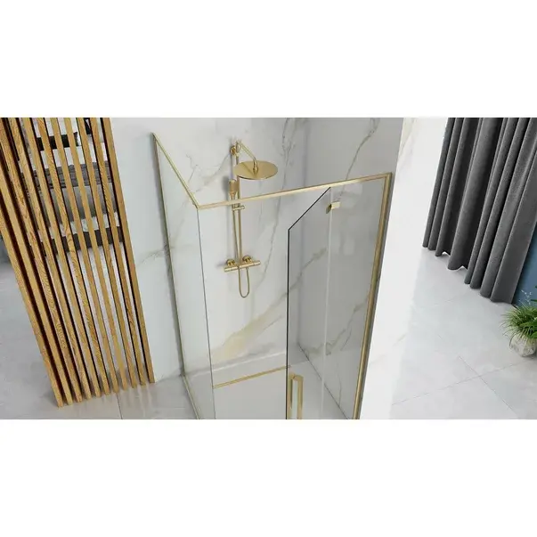 Cabina de dus patrata Rea Fargo cu usa batanta 90x90 auriu [5]