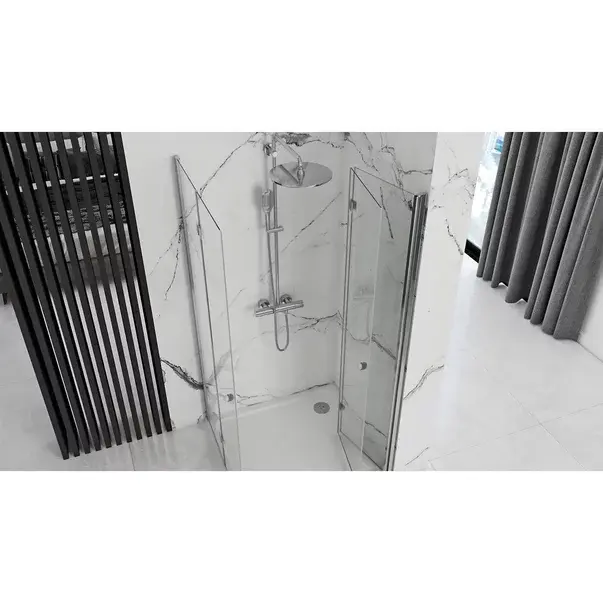 Cabina de dus patrata Rea Fold N2 cu usi pliabile 90x90 crom [4]