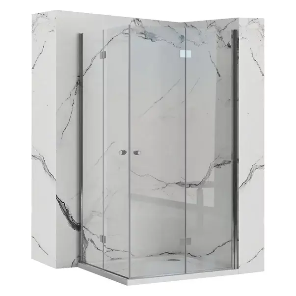 Cabina de dus patrata Rea Fold N2 cu usi pliabile 90x90 crom [1]