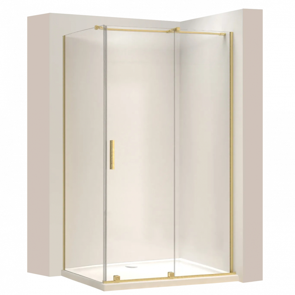 Cabina de dus patrata Rea Montana cu usa culisanta 100x100 auriu periat [1]