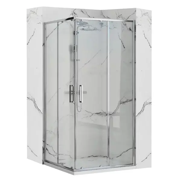 Cabina de dus patrata Rea Punto cu usi glisante 80x80 crom [1]