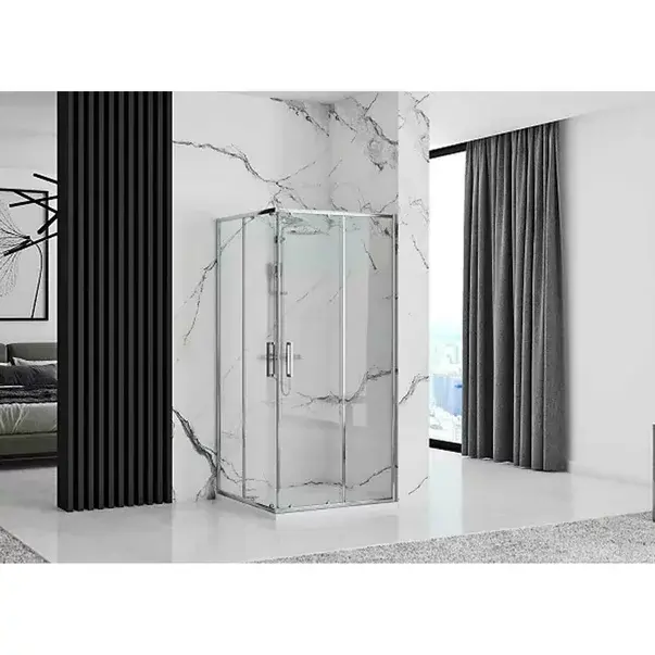 Cabina de dus patrata Rea Punto cu usi glisante 90x90 crom [5]