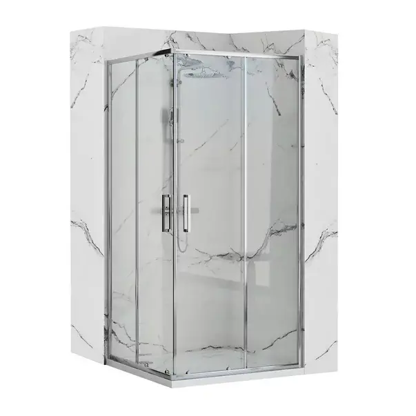 Cabina de dus patrata Rea Punto cu usi glisante 90x90 crom [1]