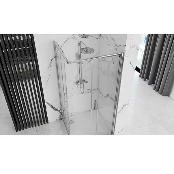 Cabina de dus patrata Rea Punto cu usi glisante 90x90 crom [3]