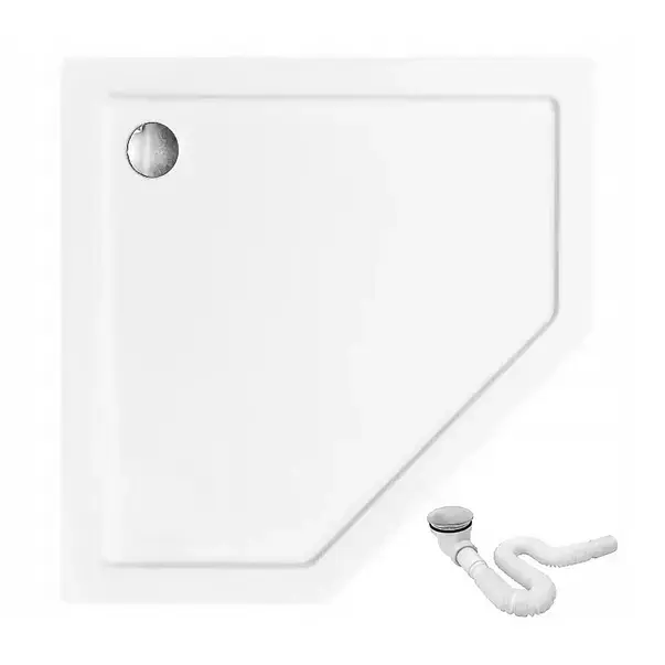 Cabina de dus pentagonala Rea Diamond cu usa batanta 100x100 auriu [6]