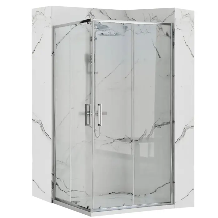 Cabina de dus Punto Crom cu cadita Savoy Negru 80x100cm, Rea [1]