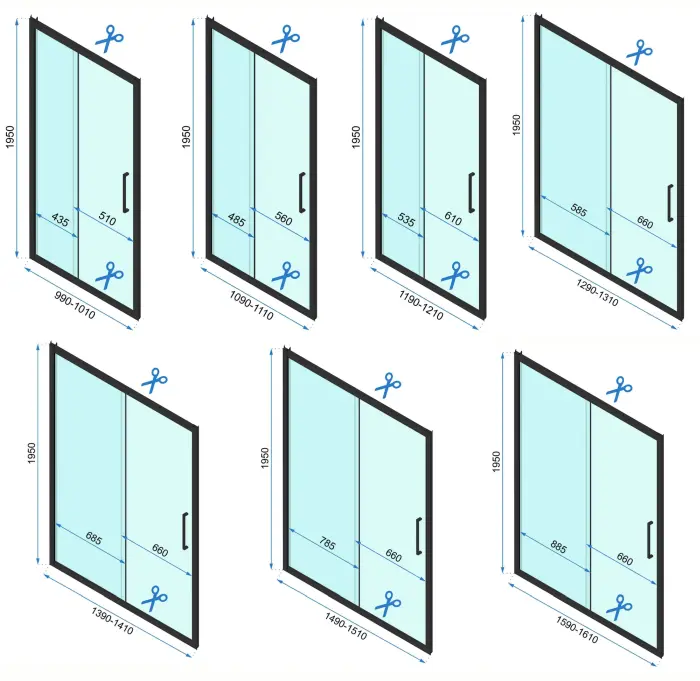 Cabina de dus Rapid Slide Negru 150x80cm, Rea [16]