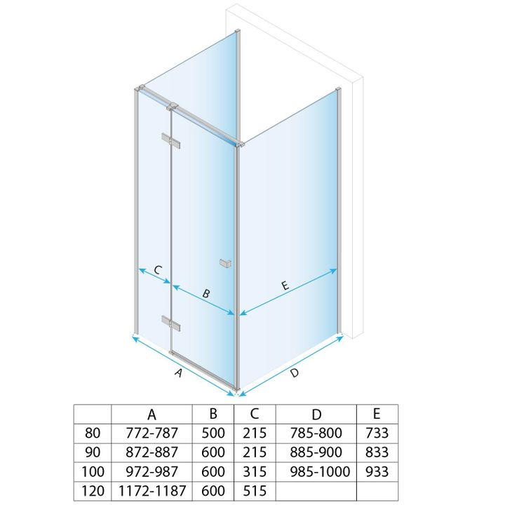Cabina de dus Rea Atlas 100x100 cu deschidere pe dreapta auriu periat  [4]