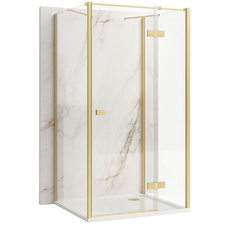 Cabina de dus Rea Atlas 100x100 cu deschidere pe dreapta auriu periat  [1]