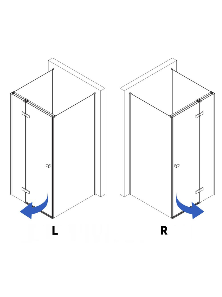 Cabina de dus Rea Atlas cu deschidere pe stanga 100x90 cm crom [4]