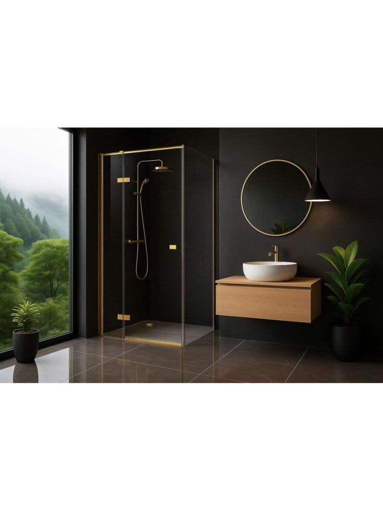 Cabina de dus Rea Atlas cu deschidere pe stanga 120x100 cm auriu periat [7]