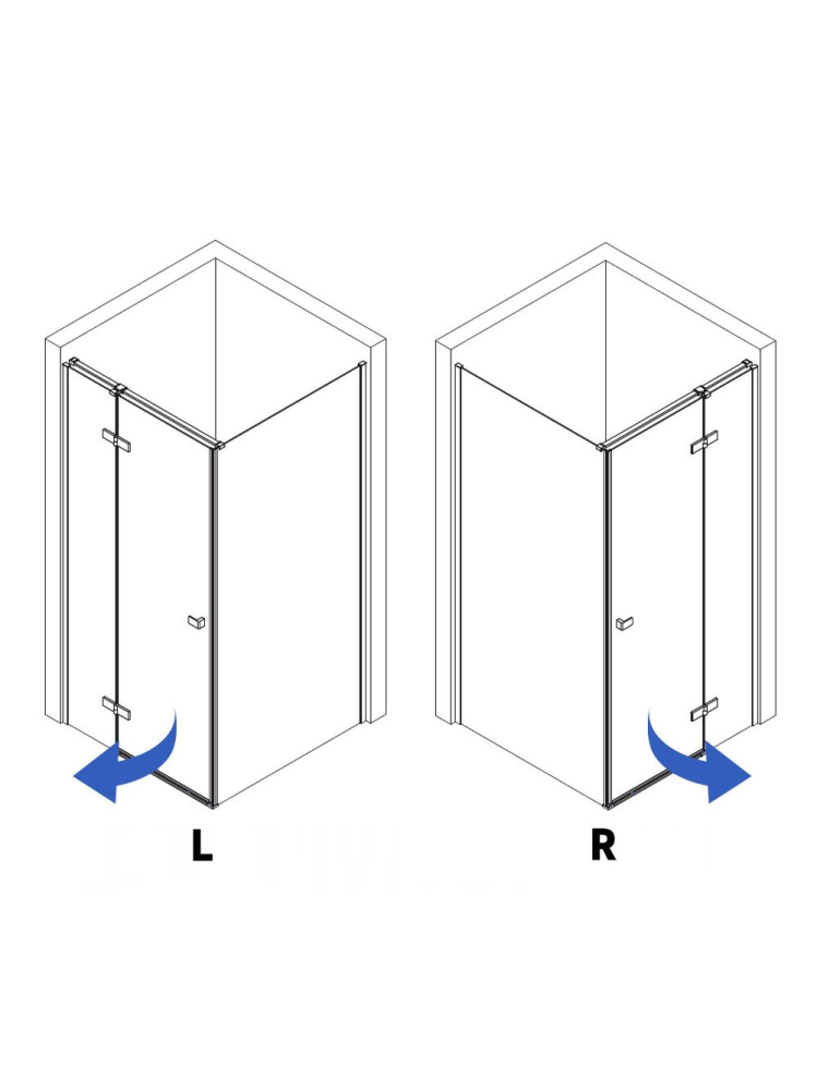 Cabina de dus Rea Atlas cu deschidere pe stanga 80x90 cm auriu periat [4]