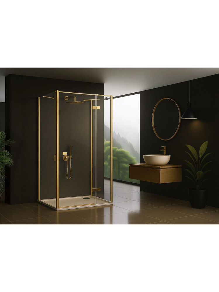 Cabina de dus Rea Atlas deschidere pe stanga 100x90 cm auriu periat [7]