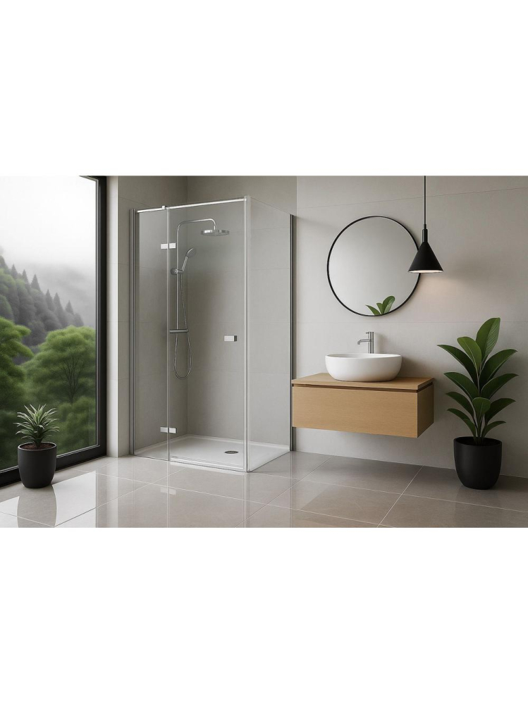 Cabina de dus Rea Atlas deschidere pe stanga 100x90 cm crom [7]