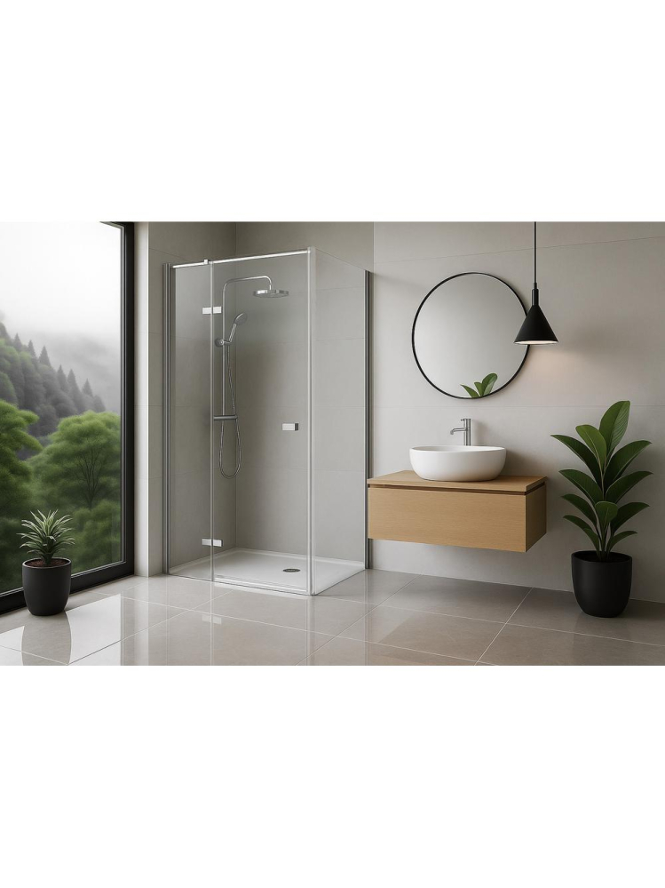 Cabina de dus Rea Atlas deschidere pe stanga 100x90 cm crom [2]