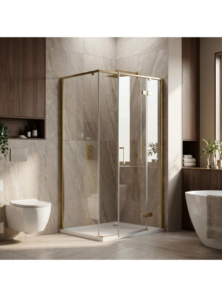 Cabina de dus Rea Bruno 100 x 80 cm auriu periat [3]