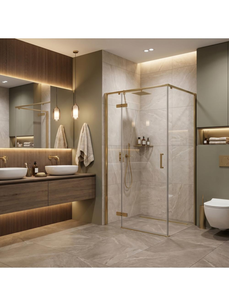 Cabina de dus Rea Bruno 100 x 80 cm auriu periat [4]