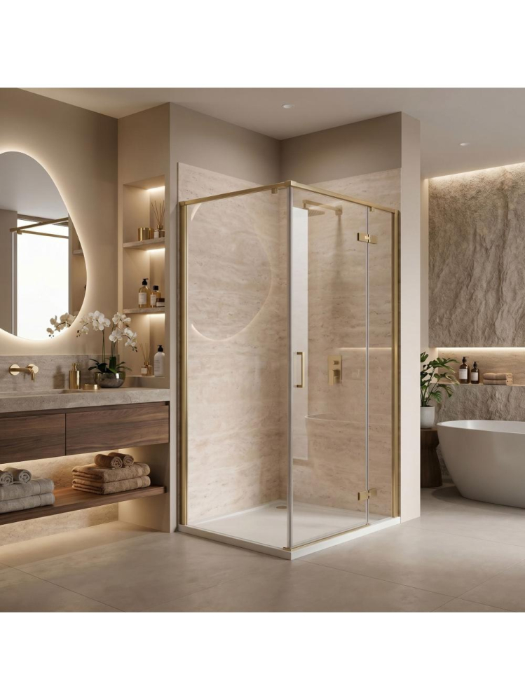 Cabina de dus Rea Bruno 120 x 90 cm auriu periat [3]