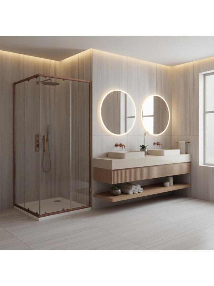 Cabina de dus Rea City 80x80 cm Cupru periat [3]