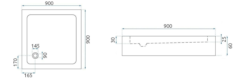 Cabină de duș Rea City cu cadita neagra 90x90 cm auriu periat [9]