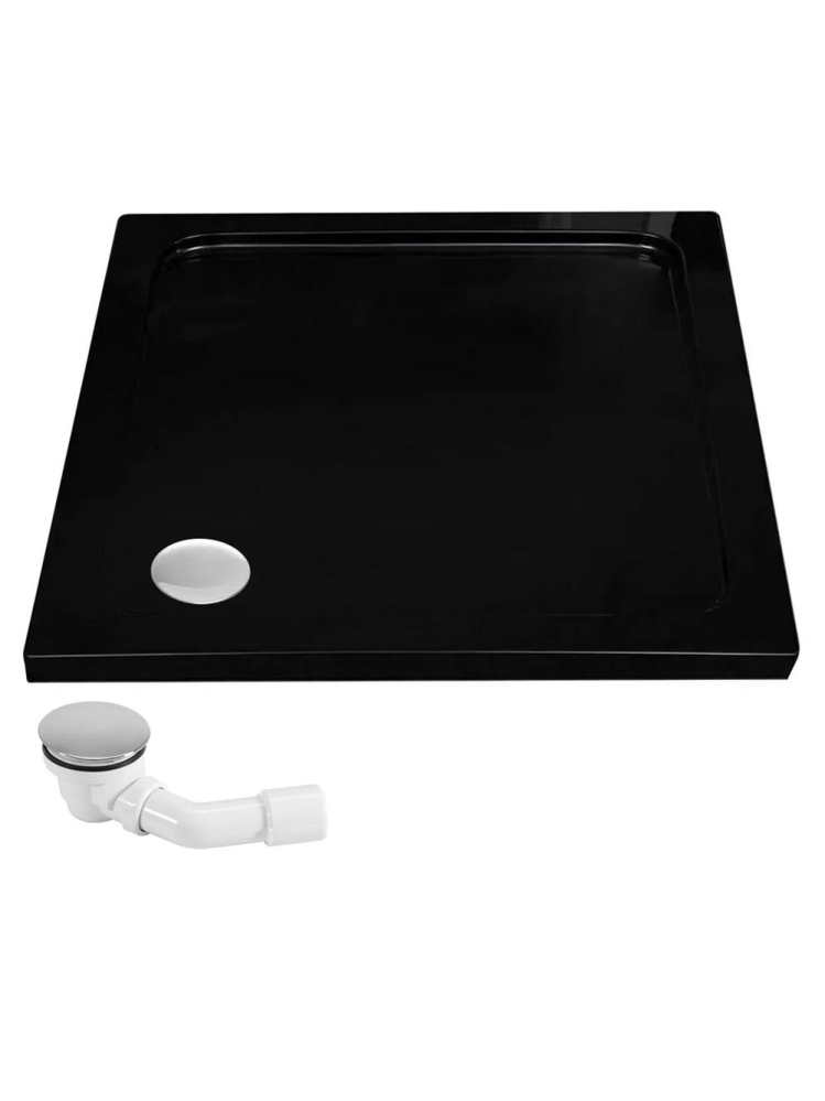 Cabina de dus Rea Punto cu cadita neagra 80x80 cm auriu [9]