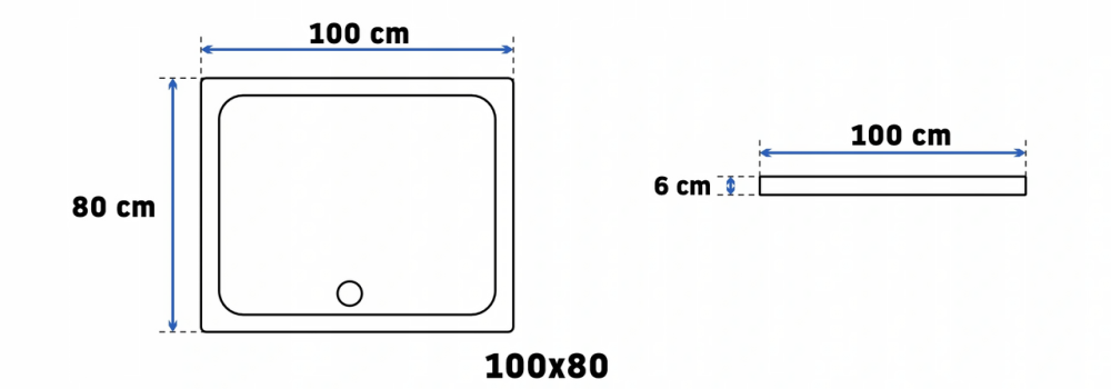 Cabină de duș Rea Punto cu cadita neagra  80x100 cm auriu [11]