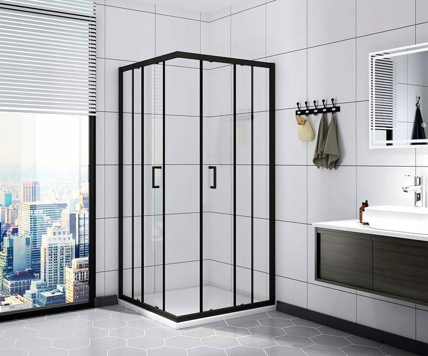 Cabina de dus Rea Vito 80x80 negru [3]