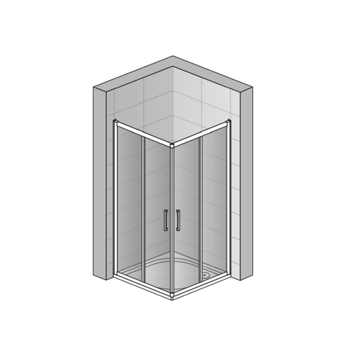 Cabina de dus Sanswiss, Ocelia, patrata, 80 x 80 cm, cu acces pe colt, crom lucios [3]