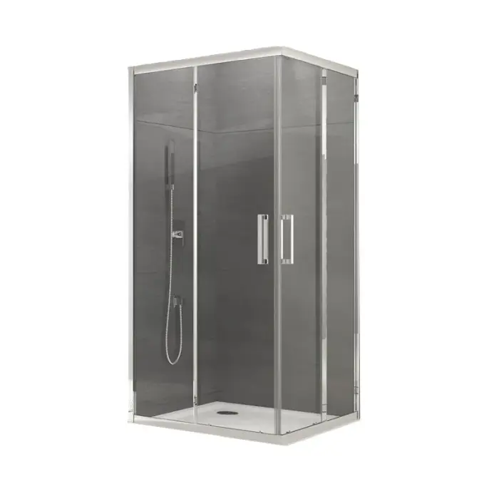 Cabina de dus Sanswiss, Ocelia, patrata, 80 x 80 cm, cu acces pe colt, crom lucios [1]