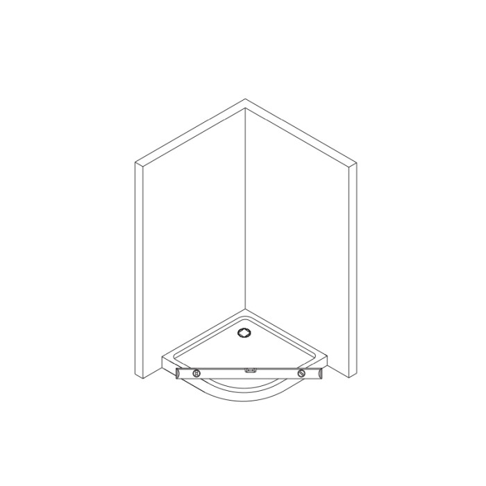 Cabina de dus Sanswiss, Ocelia, semirotunda 90 x 90 cm, cu acces pe mijloc, crom lucios [4]