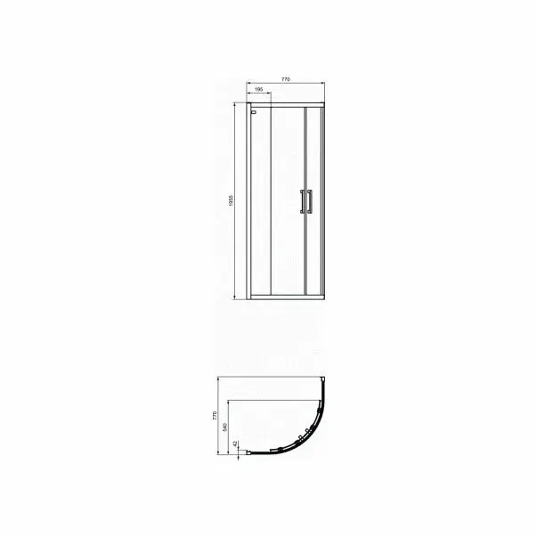 Cabina de dus semirotunda cu usi glisante 80x80 Ideal Standard Connect 2 profil crom [2]