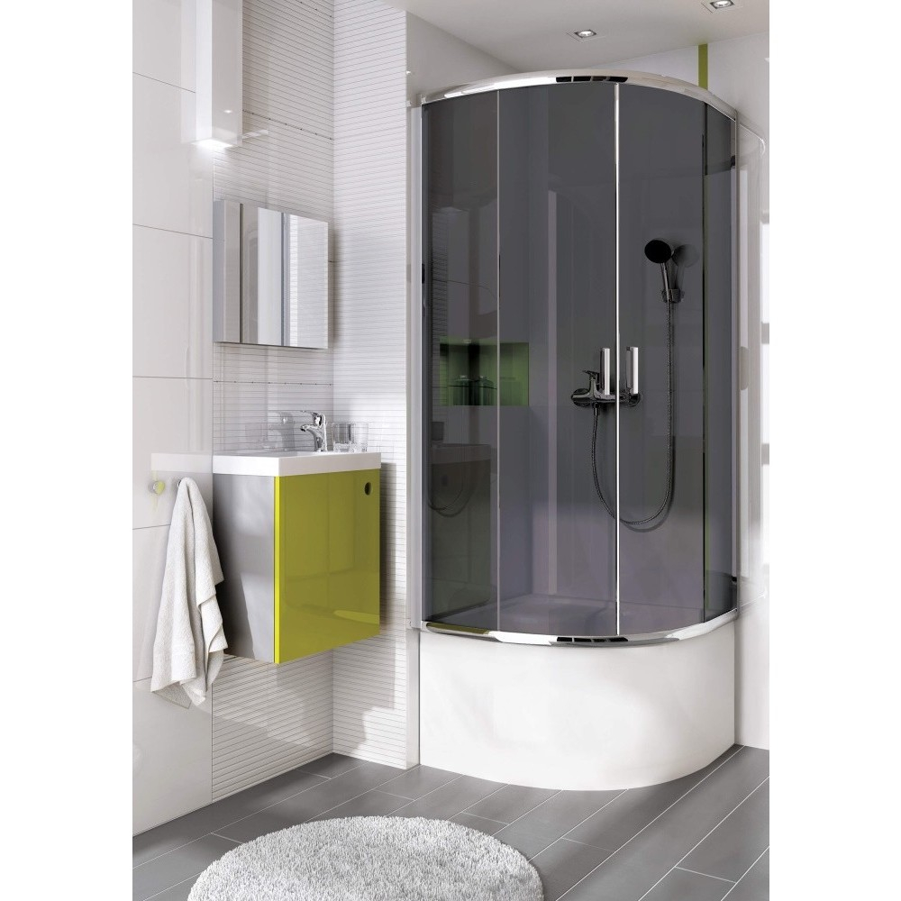Cabina de dus semirotunda Deante Funkia cu usi culisante 80x80x185 cm finisaj crom [2]