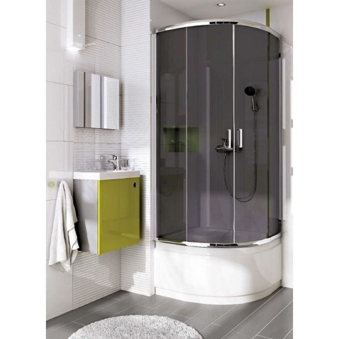 Cabina de dus semirotunda Deante Funkia cu usi culisante 90x90x185 cm finisaj crom [2]