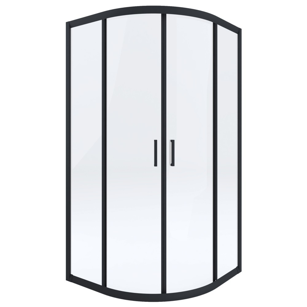 Cabina de dus semirotunda Deante Funkia negru cu usi culisante 80x80 cm [1]