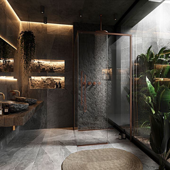 Cabina de dus SOLAR 120x90 cm cupru periat  [8]